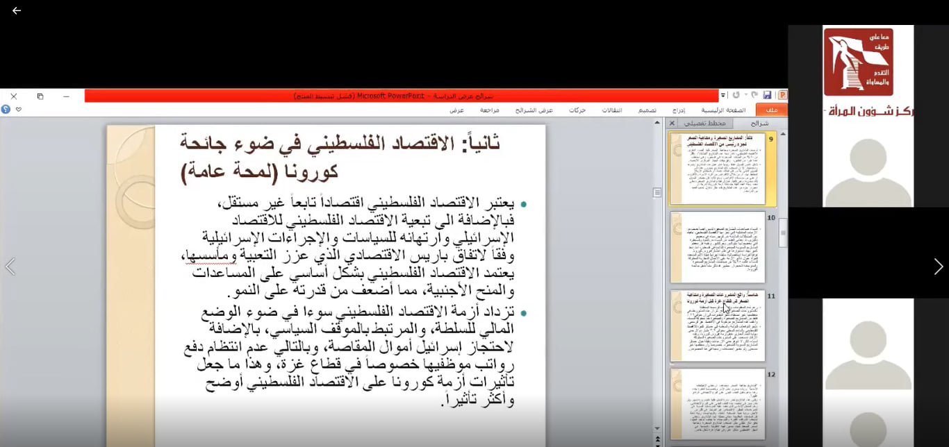 تداعيات جائحة كورونا (كوفيد 19) على المشاريع الصغيرة ومتناهية الصغر التي تقودها نساء في قطاع غزة